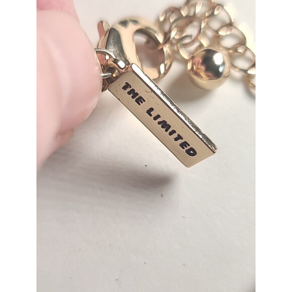 Vintage 28" The Limited Modernist Circle Pendant Necklace Gold Tone Statement - Picture 6 of 6